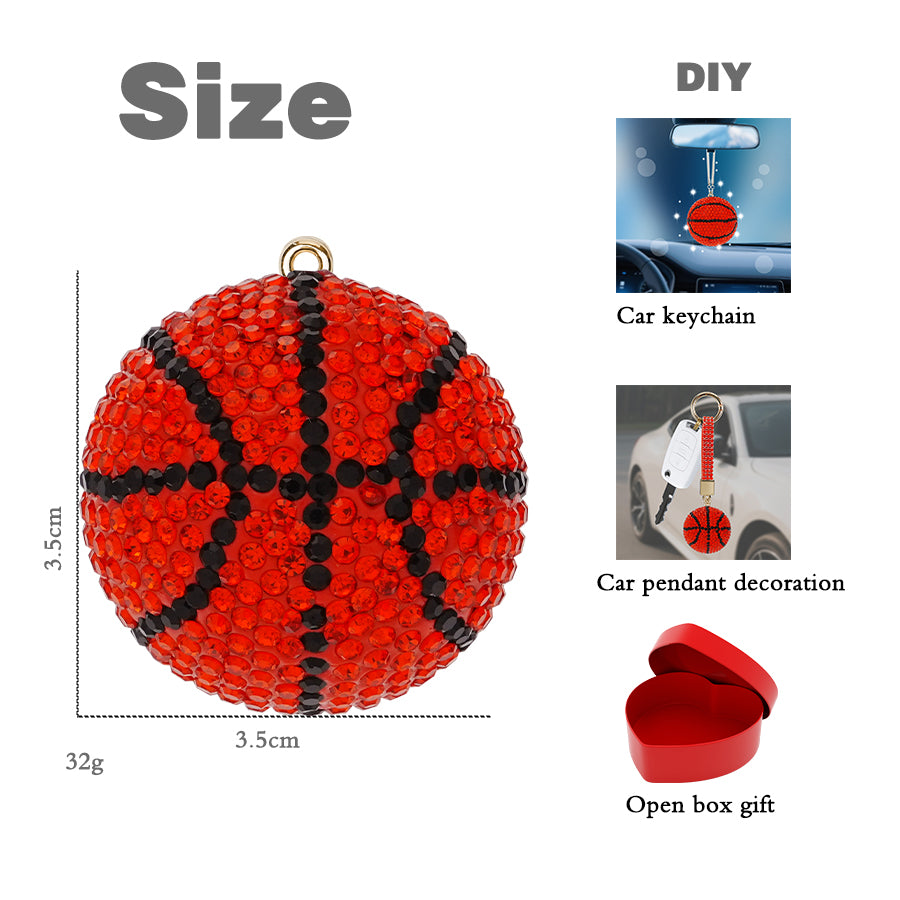 Basketball accessories, fan video accessories, car accessories, exquisite three-dimensional diamond inlaid basketball accessories, crystal rhinestone bag accessories