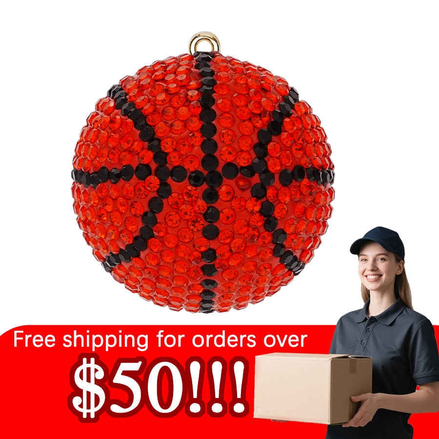 Basketball accessories, fan video accessories, car accessories, exquisite three-dimensional diamond inlaid basketball accessories, crystal rhinestone bag accessories