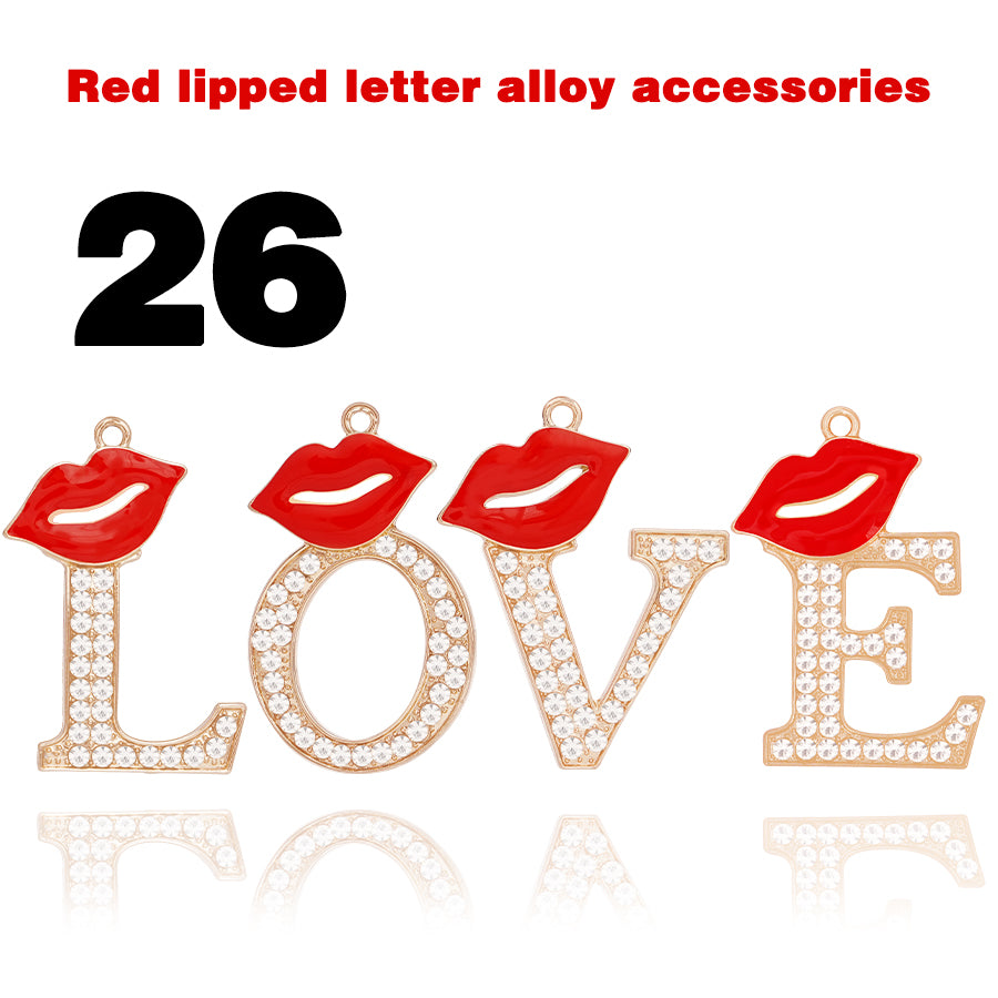 Accessories DIY Red Lips Letter Accessories Personalized Elegant Letter Accessories Clothing Decoration