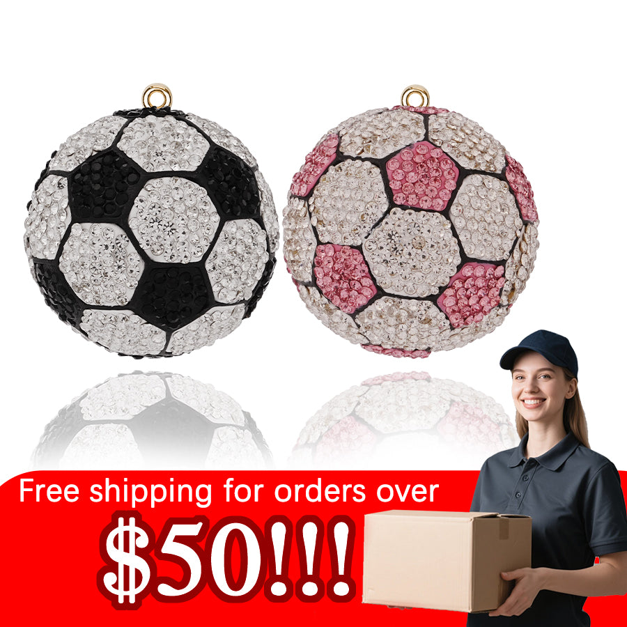 Football Fans Crystal Football Water Diamond Keychain Hanging Chain Accessories Football Car Enthusiasts Diamond Jewelry Accessories Clothing