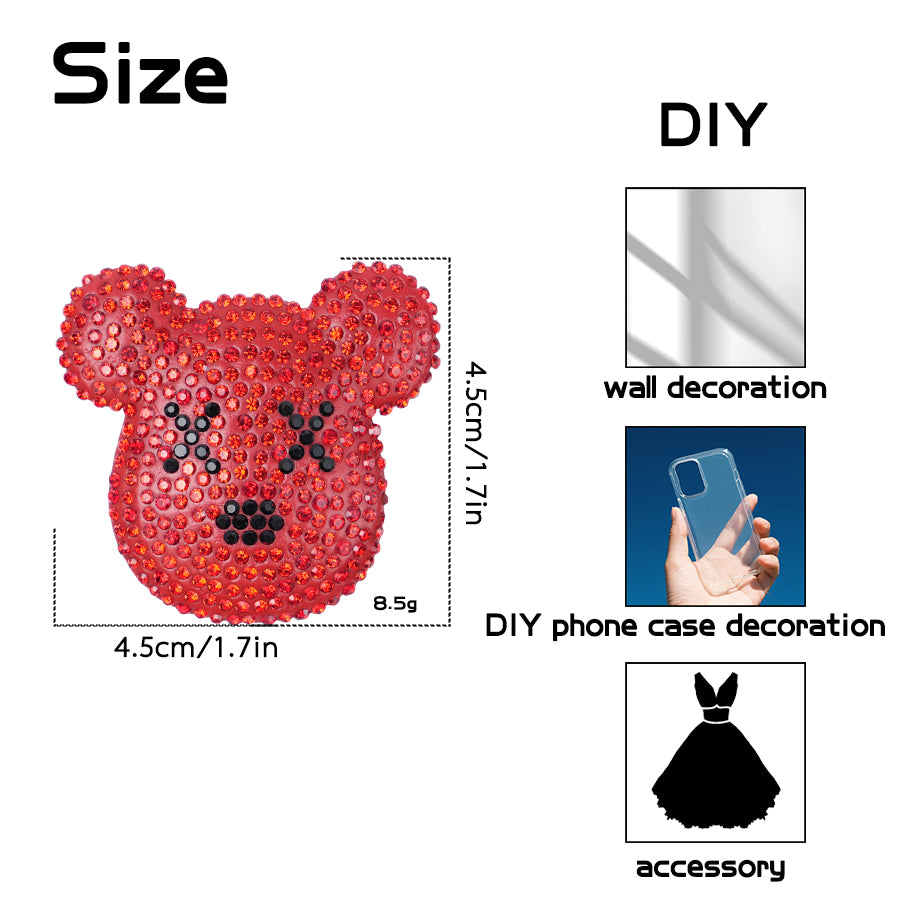 Accessories Creative Half Face Bear Head Exquisite Diamond Jewelry Accessories DIY Fashion Accessories Phone Case Decoration