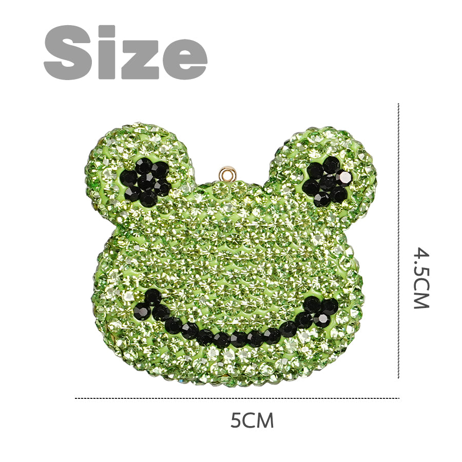 Frog accessories, clothing accessories, three-dimensional frog inlaid with diamond crystals, exquisite personalized and cute accessories