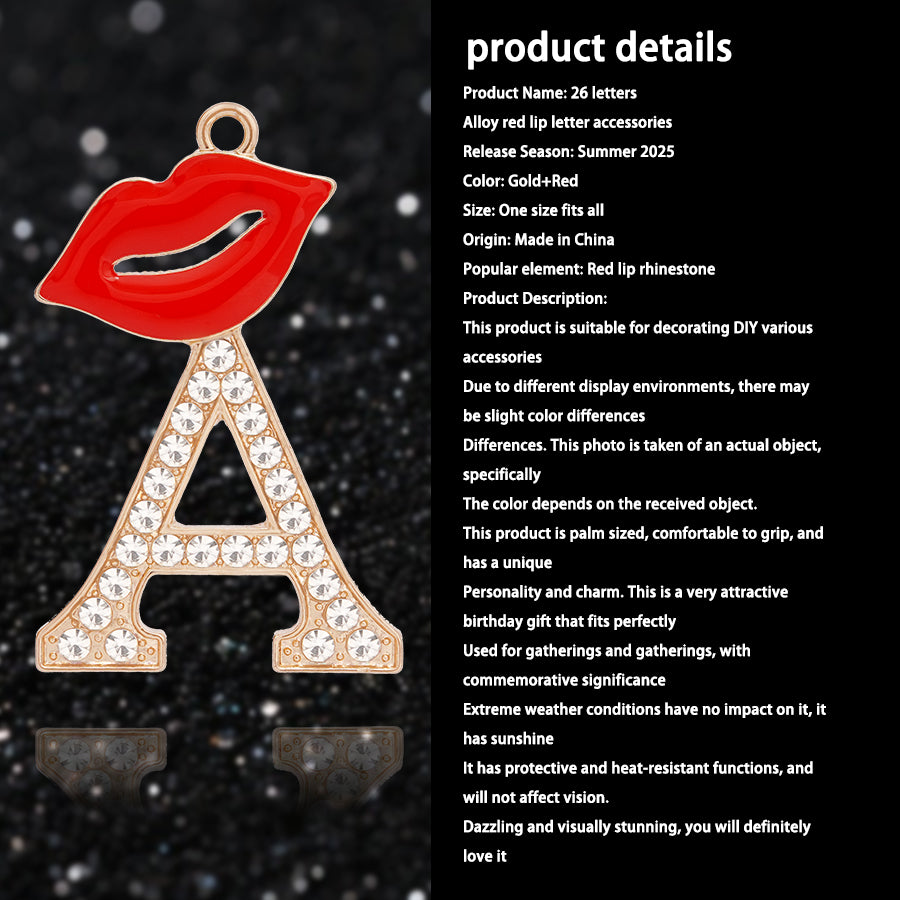 Accessories DIY Red Lips Letter Accessories Personalized Elegant Letter Accessories Clothing Decoration