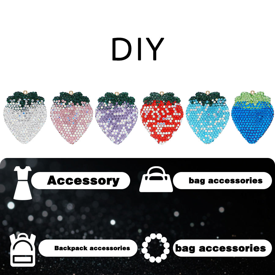 Creative Crystal 3D Strawberry Shape DIY Cute Water Diamond New Fruit Resin Stationery Accessories